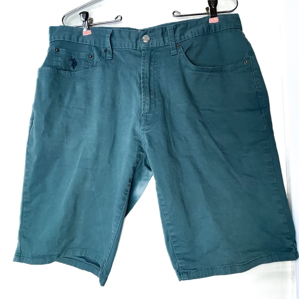 US‎ Polo Assn Denim Co Bermuda Blue/Green Shorts Men's W34